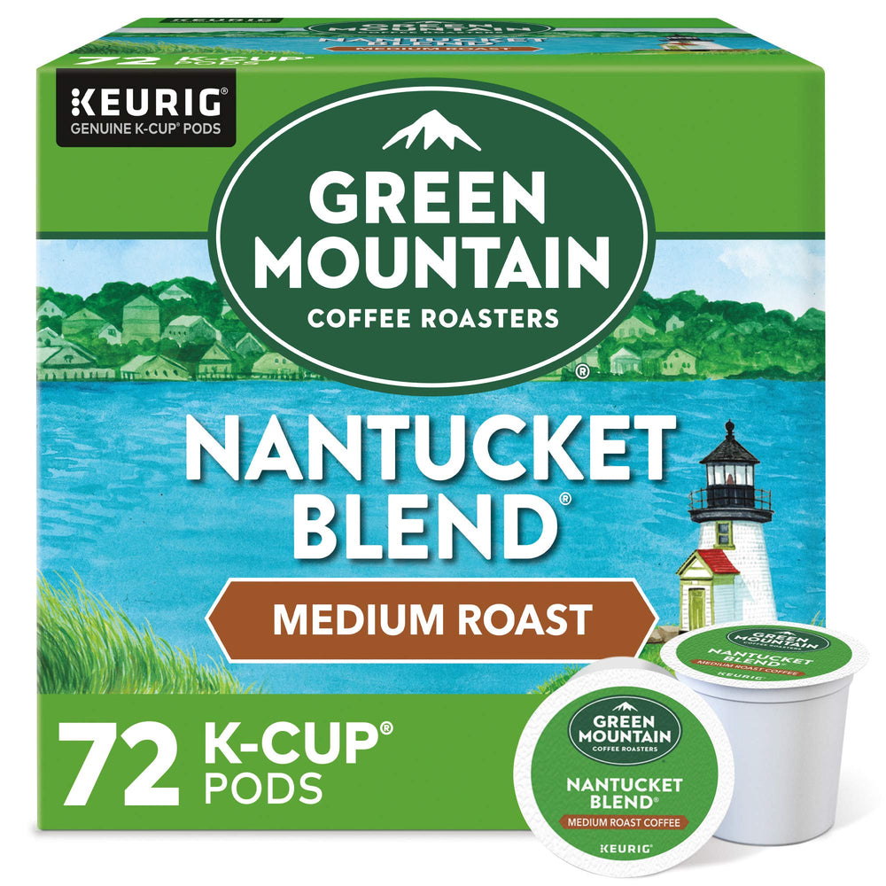 Green Mountain Nantucket Blend pod pack for Keurig brewers delivering balanced mid-roast flavor