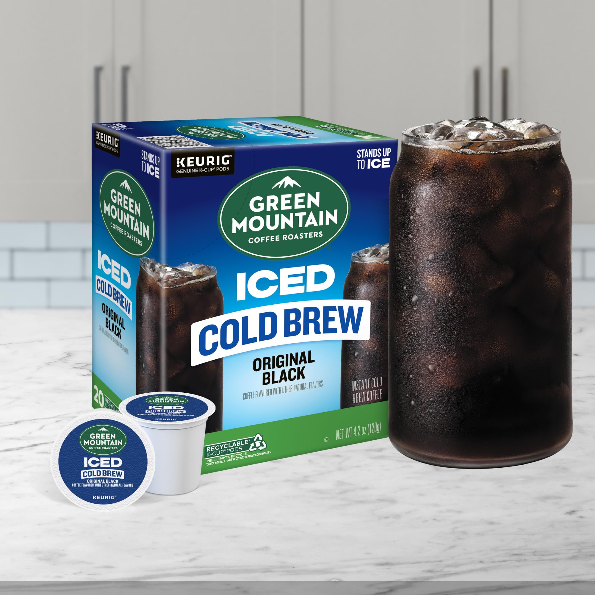 Green Mountain Original Black Iced Cold Brew tasting notes close-up.