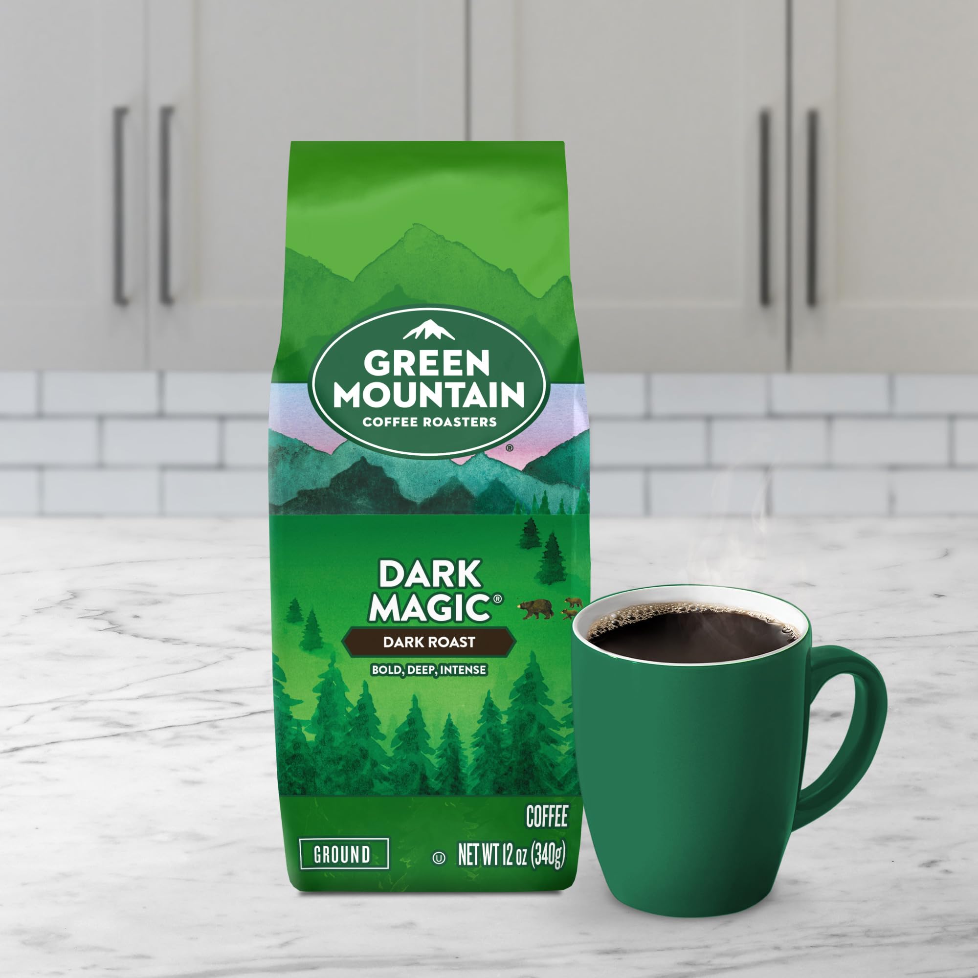 Orthodox Union seal on Green Mountain coffee label.