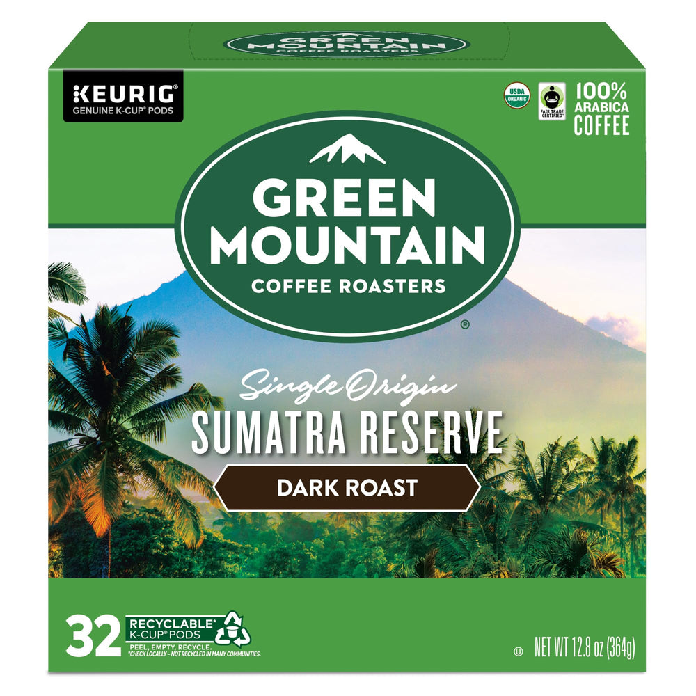 Green Mountain Sumatra Reserve Fair Trade Certified coffee for responsible sourcing.