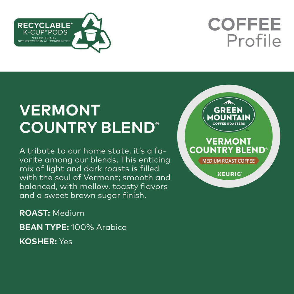 Green Mountain Vermont Country Blend Fair Trade logo signals ethical sourcing