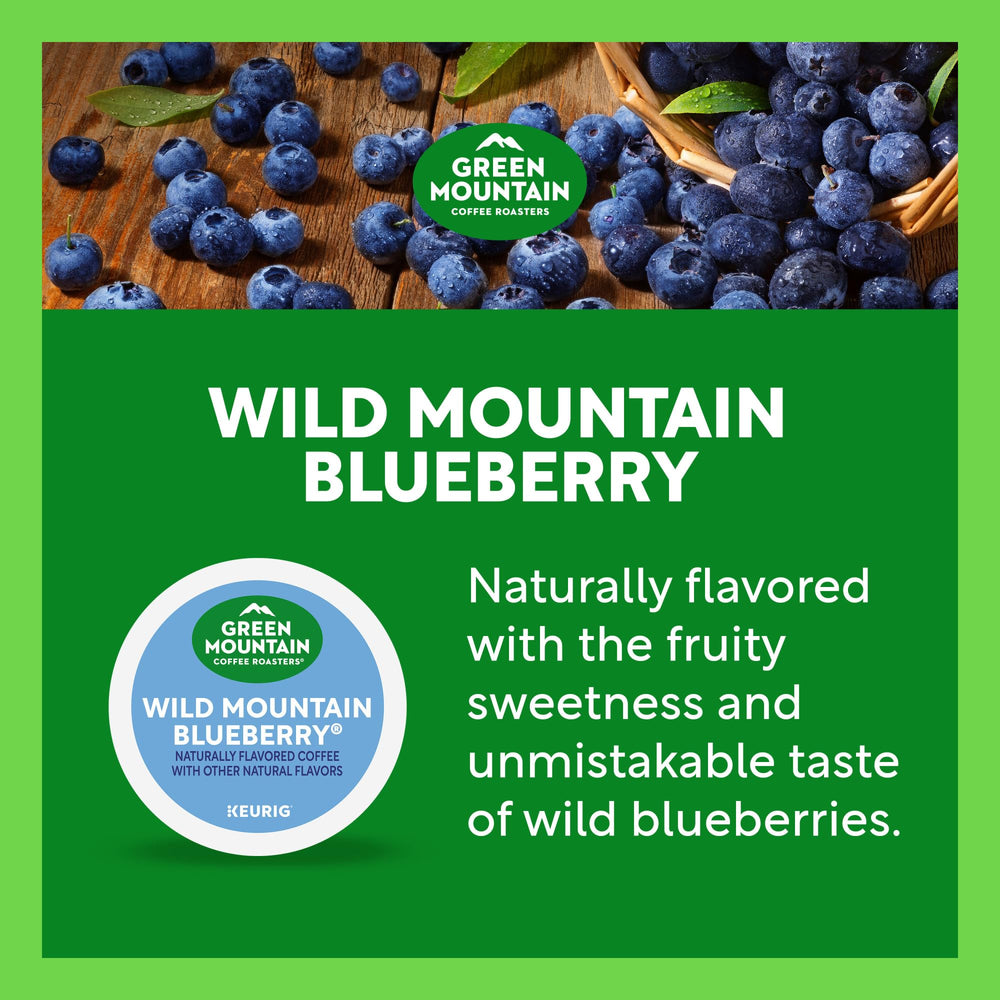 Green Mountain Wild Mountain Blueberry K-Cup pods with Orthodox Union Kosher certification.