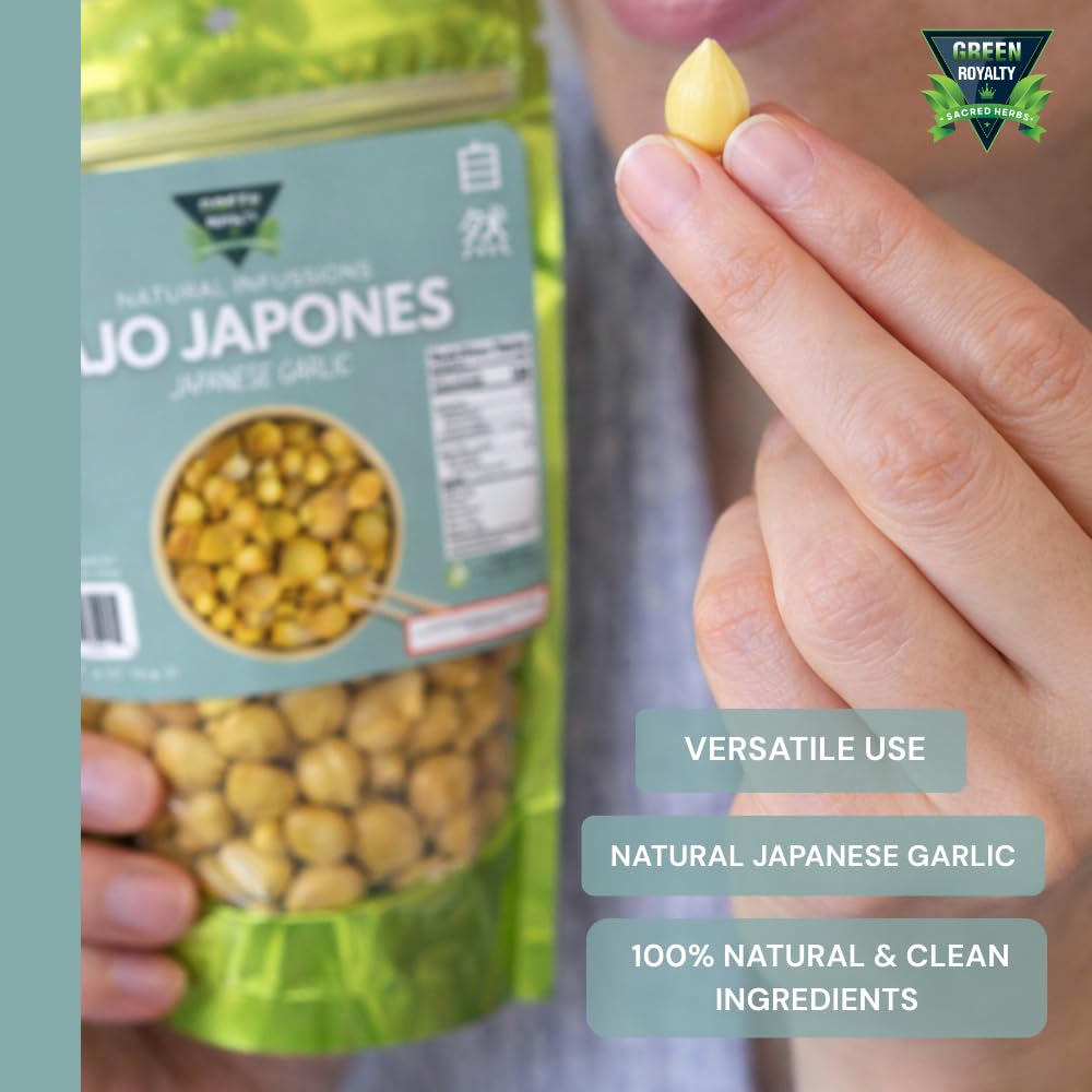 Green Royalty Japanese Garlic resealable bag shows convenient freshness