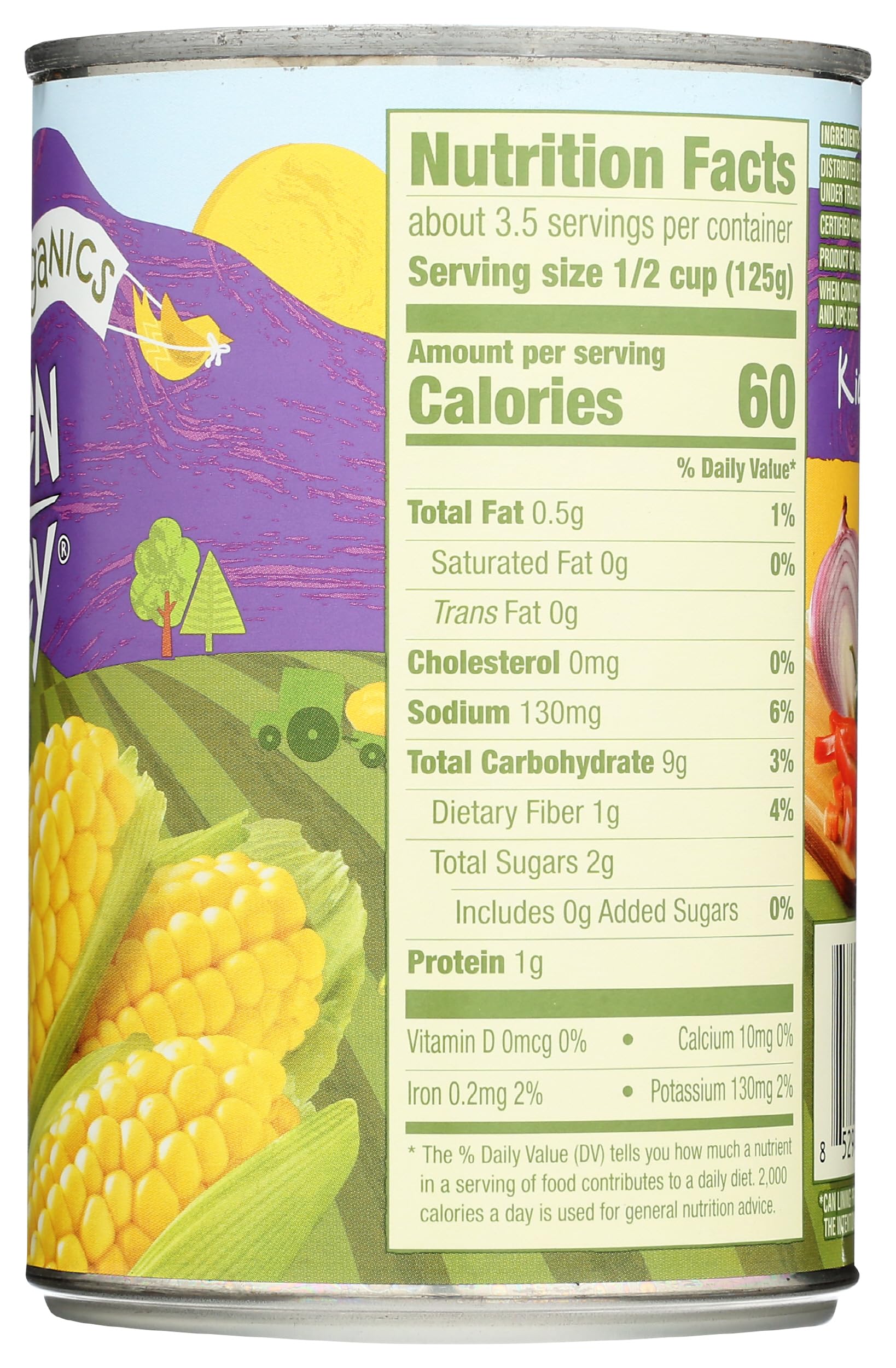 Green Valley Organic corn can open pour, sunny kernels for salads and sides.
