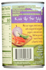 Green Valley Organic corn nutrition panel for mindful meal planning.