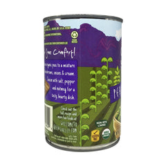 Green Valley Organic Sweet Peas on pasta dish close-up, adding color and texture.
