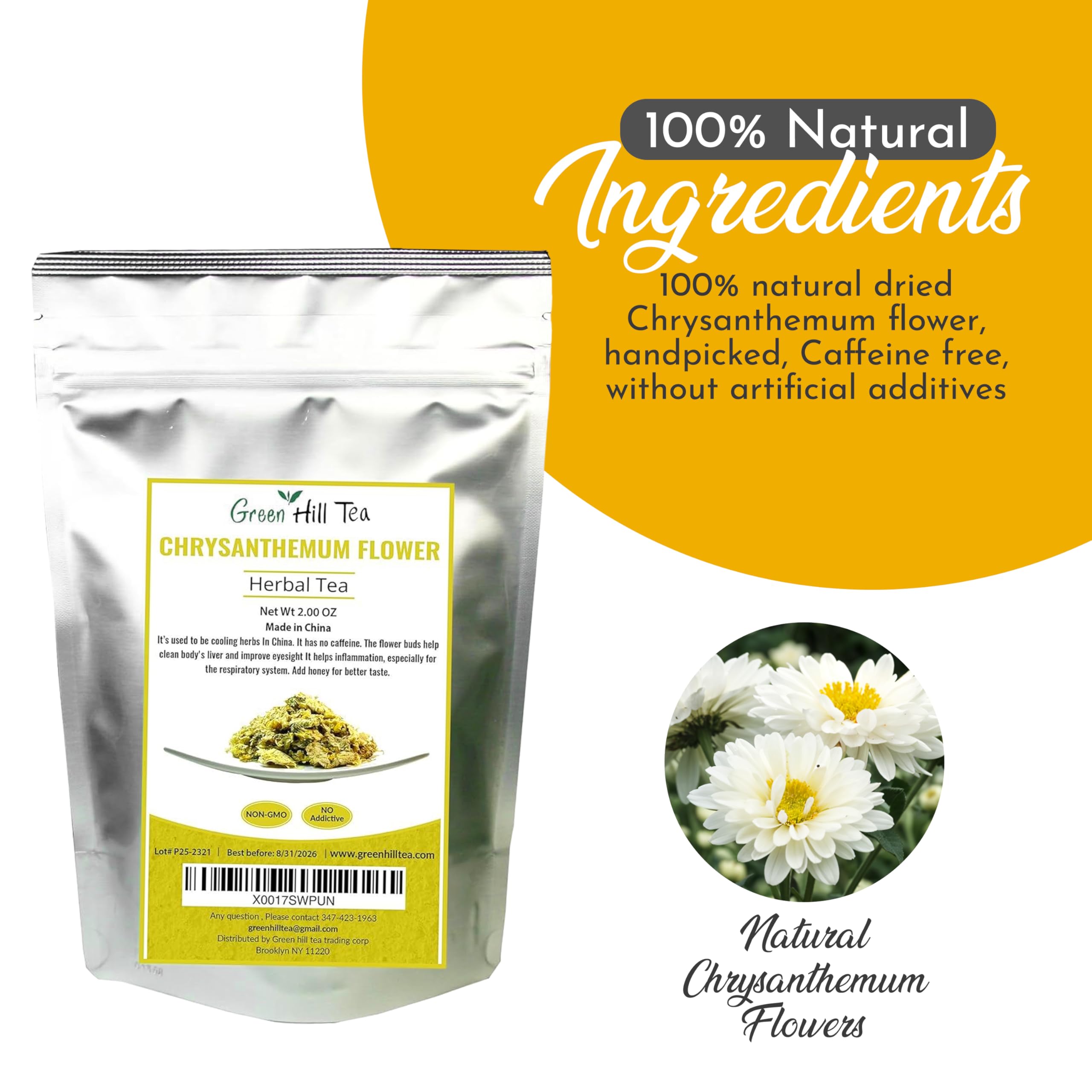 Greenhilltea chrysanthemum packaging ziplock bags keep freshness and aroma intact