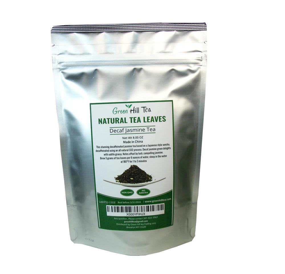 Greenhilltea decaf jasmine tea steeping to reveal aroma