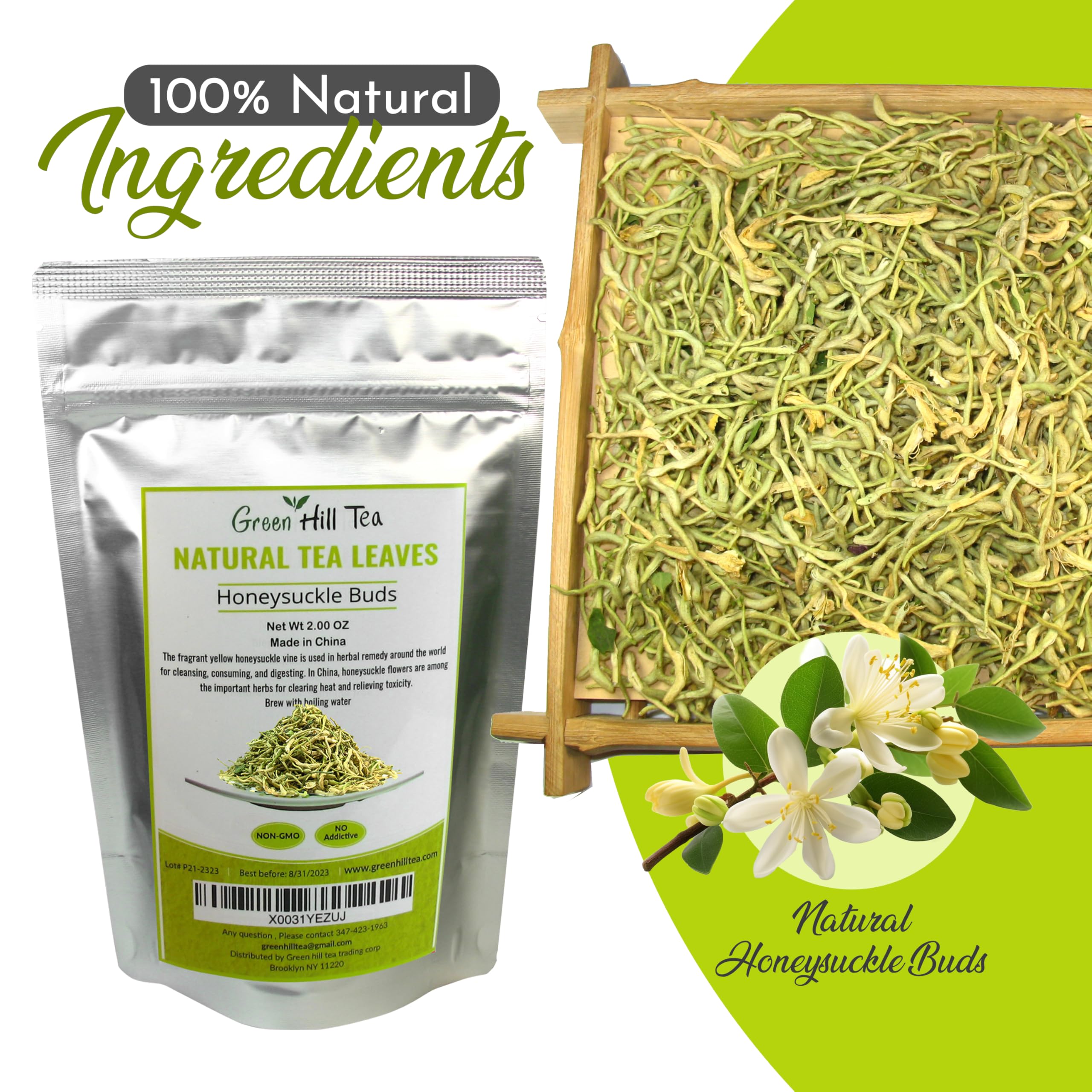 Greenhilltea honeysuckle dried buds packaging display