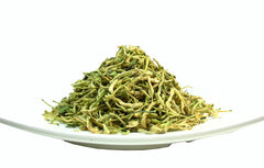 Greenhilltea honeysuckle tea steeping to reveal delicate floral aroma