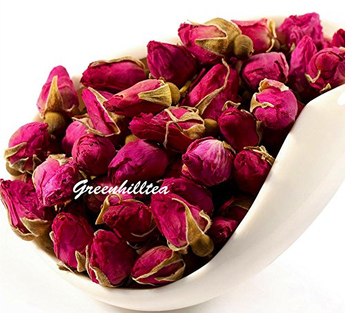 Greenhilltea Rose Buds tea steeping in glass mug for a soothing aroma.