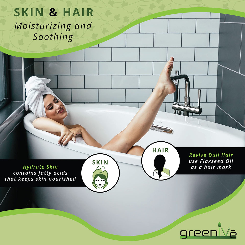 GreenIVe flax seed oil USA-grown farm imagery, showcasing domestically produced vegan oil.
