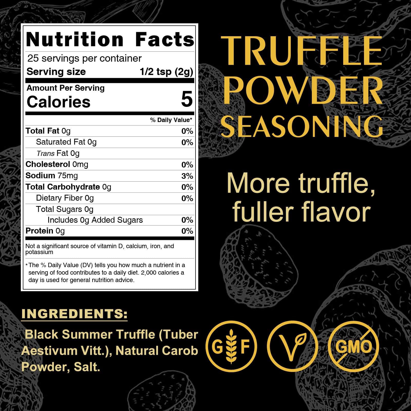 GRELIM premium truffle seasoning bottle pour delivers a subtle, balanced truffle kiss.