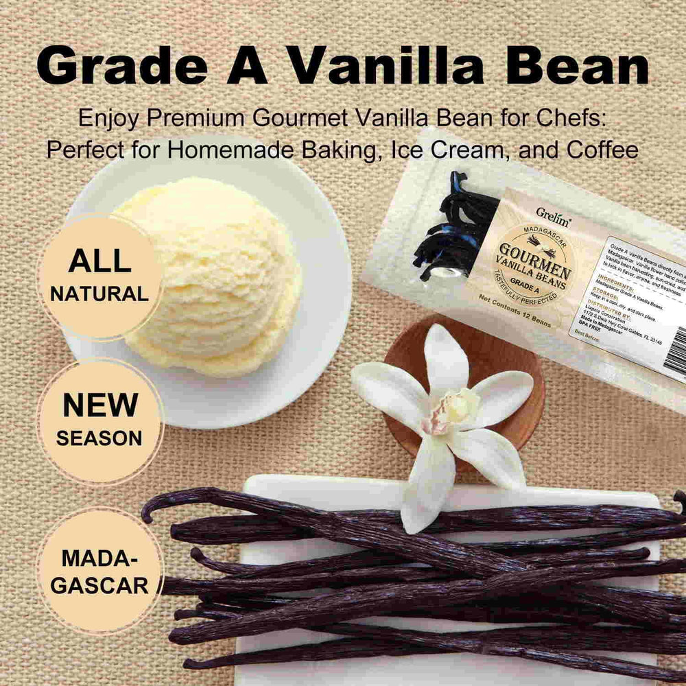 Close-up of GRELIM vanilla beans highlighting rich aroma