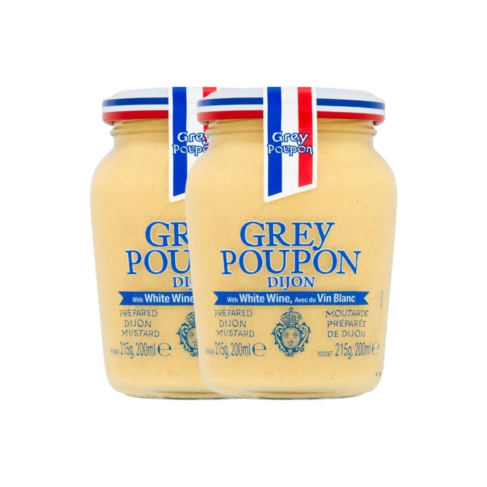 Grey Poupon Dijon Mustard 215g bottle front view for everyday gourmet meals