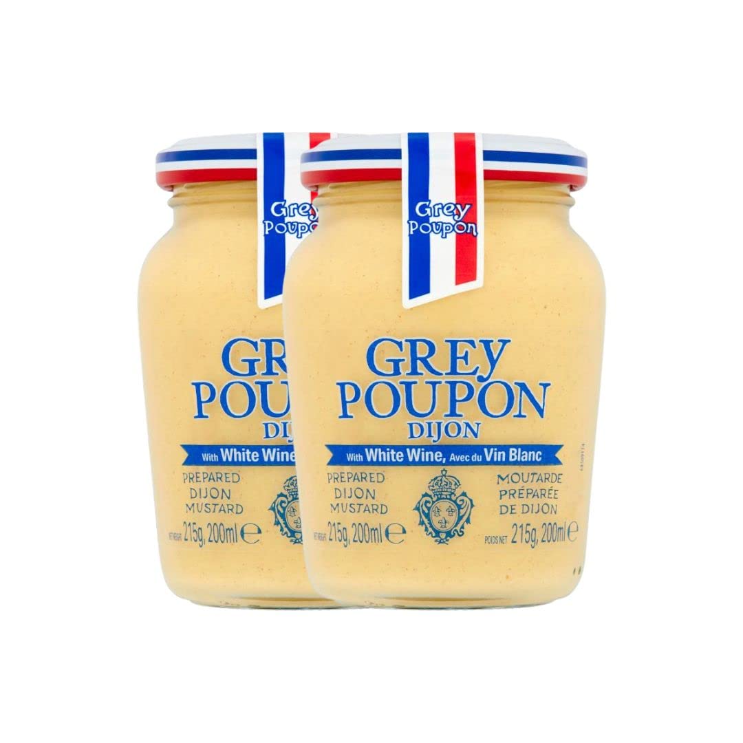 Grey Poupon Dijon Mustard 215g bottle front view for everyday gourmet meals