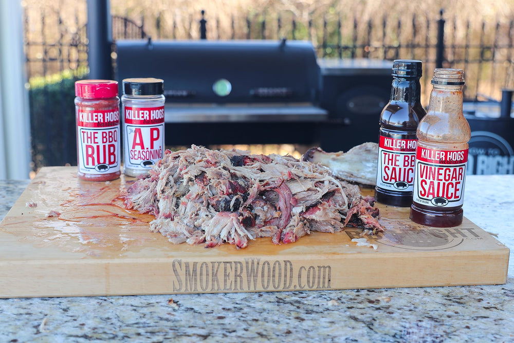 Grilled chicken with Killer Hogs BBQ sauce delivers a savory glaze.