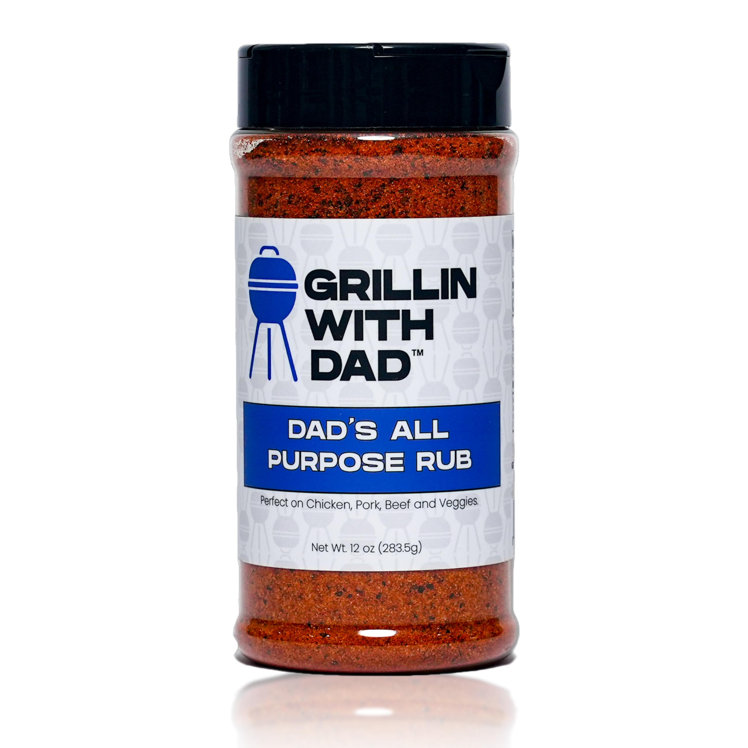 Grillin With Dad All Purpose Rub bottle front showing label and color