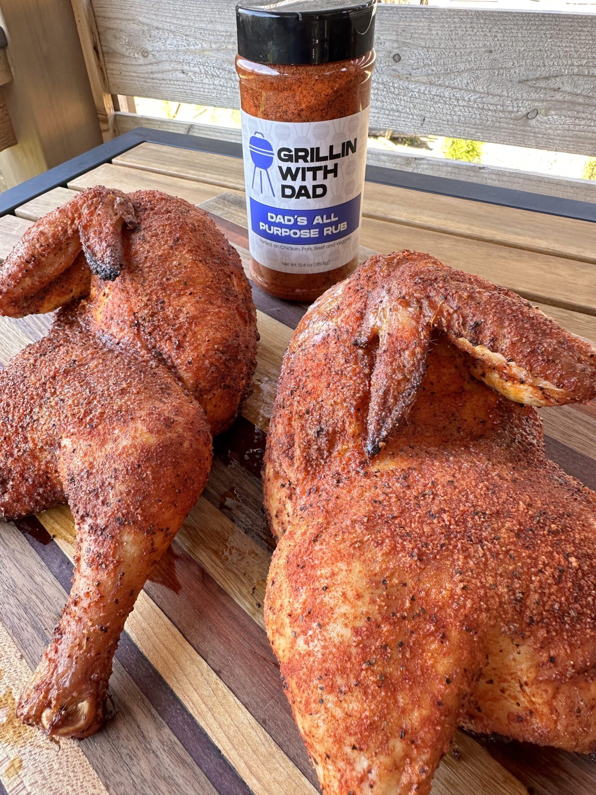Vegetables seasoned with Grillin With Dad rub for vibrant flavor on grill