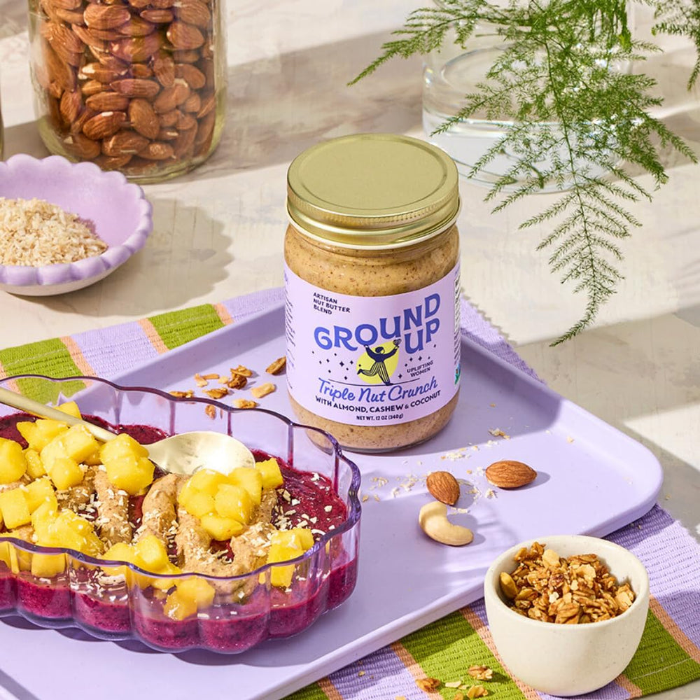 Ground Up nut butter used in baking for rich, dairy-free desserts