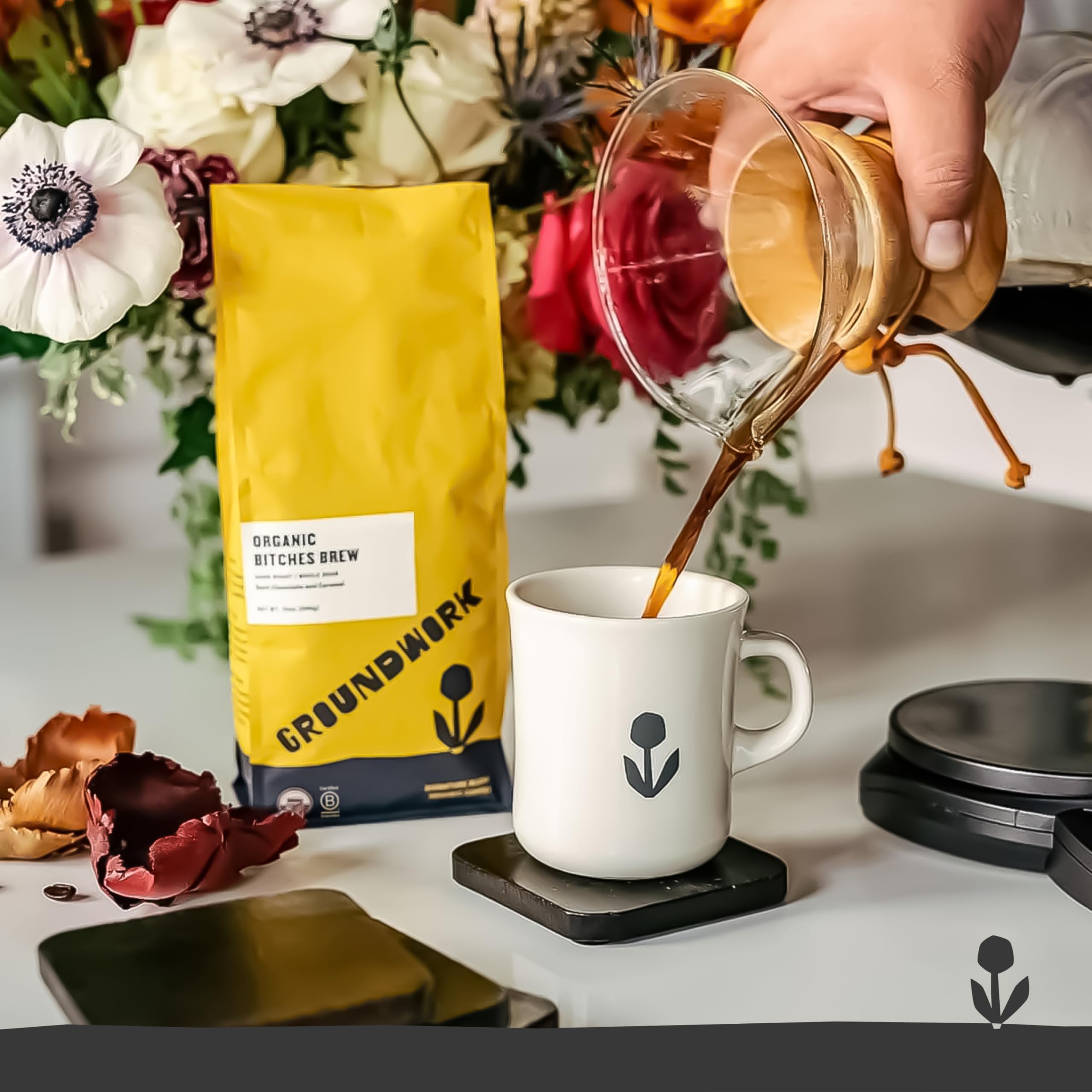 Groundwork B*tches Brew whole bean visuals for at-home grinding and aroma