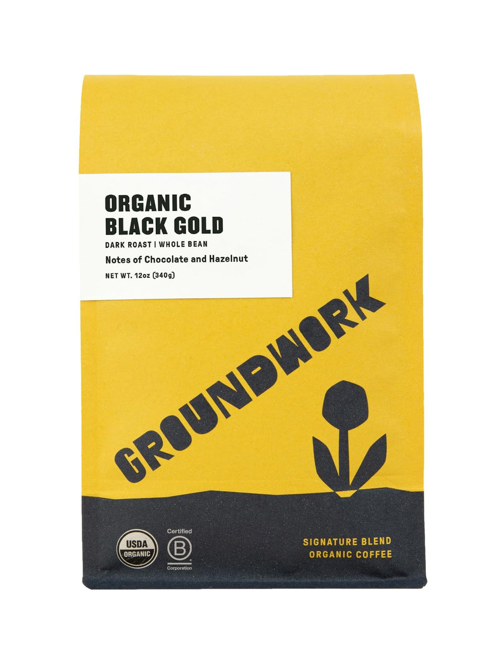 Groundwork Black Gold coffee beans ready to grind for a rich morning brew.