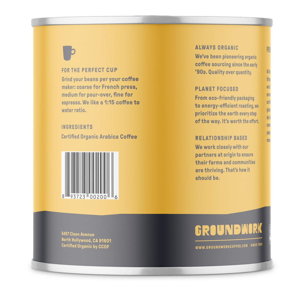 Groundwork Black Gold whole bean coffee ready to grind for flavor-packed mornings.