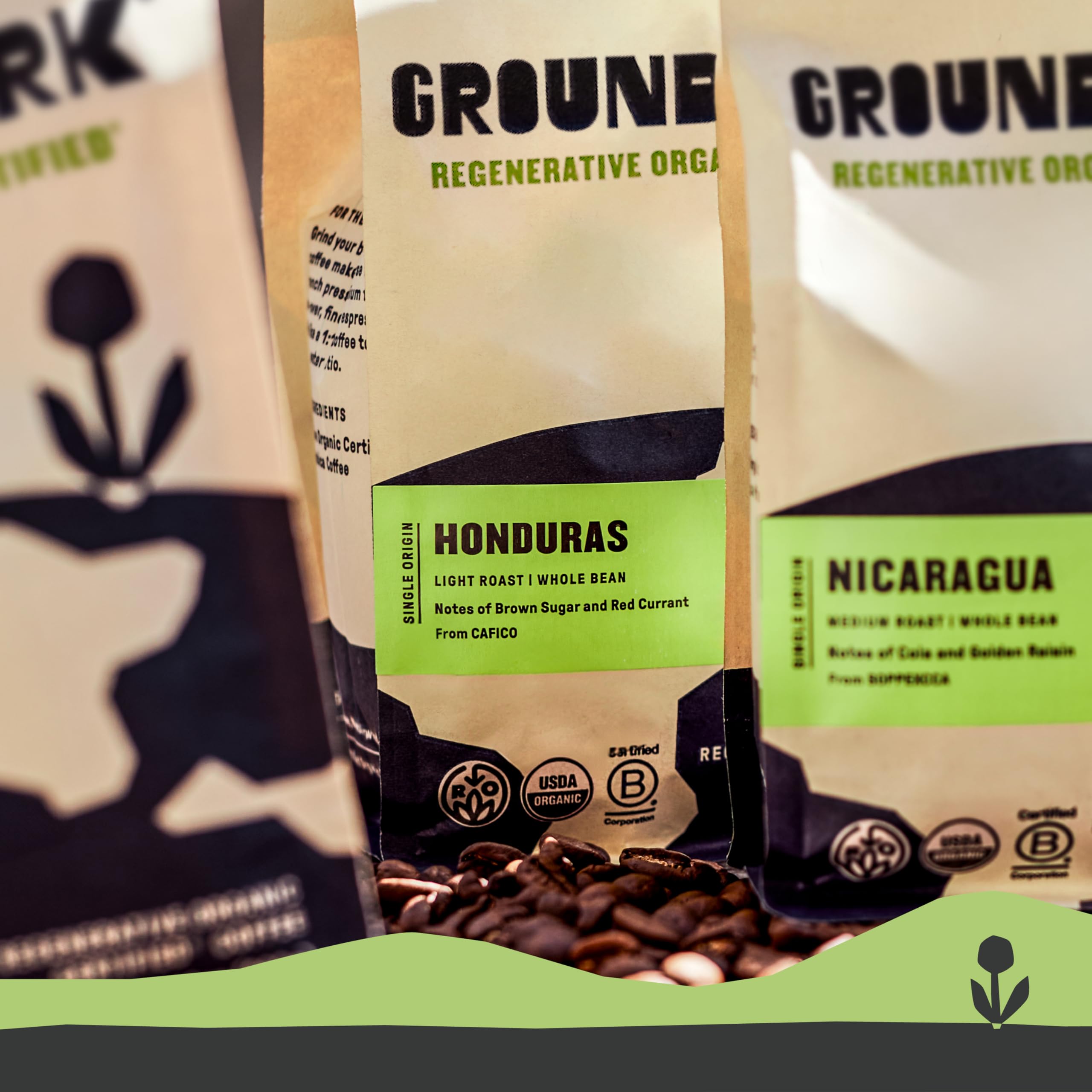 Groundwork Coffee Honduras whole bean image 4; supports regenerative farming through sustainable sourcing.