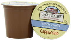 Grove Square French Vanilla Cappuccino single-serve cups for a fast, flavorful caffeine boost at home