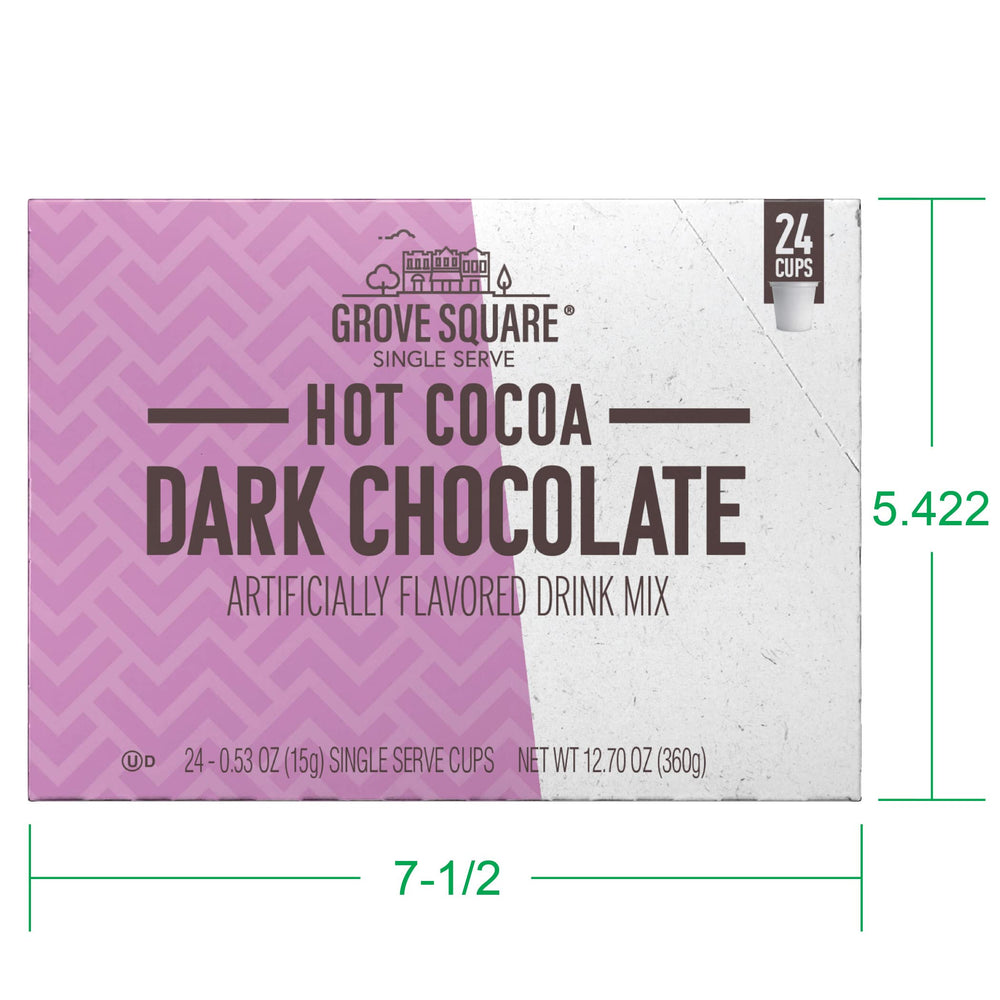 Single-serve pod from Grove Square hot cocoa dark chocolate cups