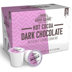 Grove Square hot cocoa dark chocolate cups steaming cup, rich and inviting