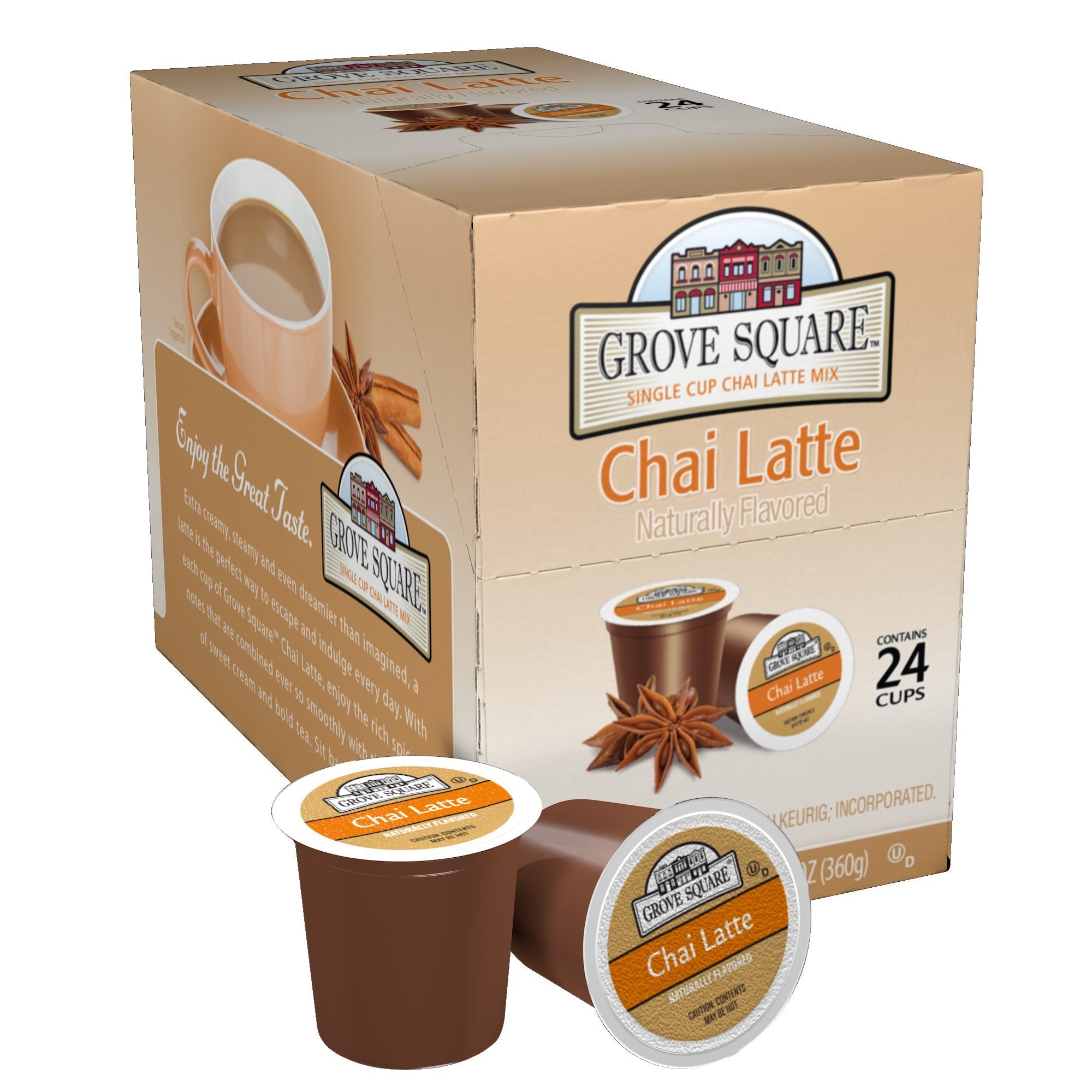 Grove Square Tea Chai Latte single-serve cups for quick, cozy mornings.