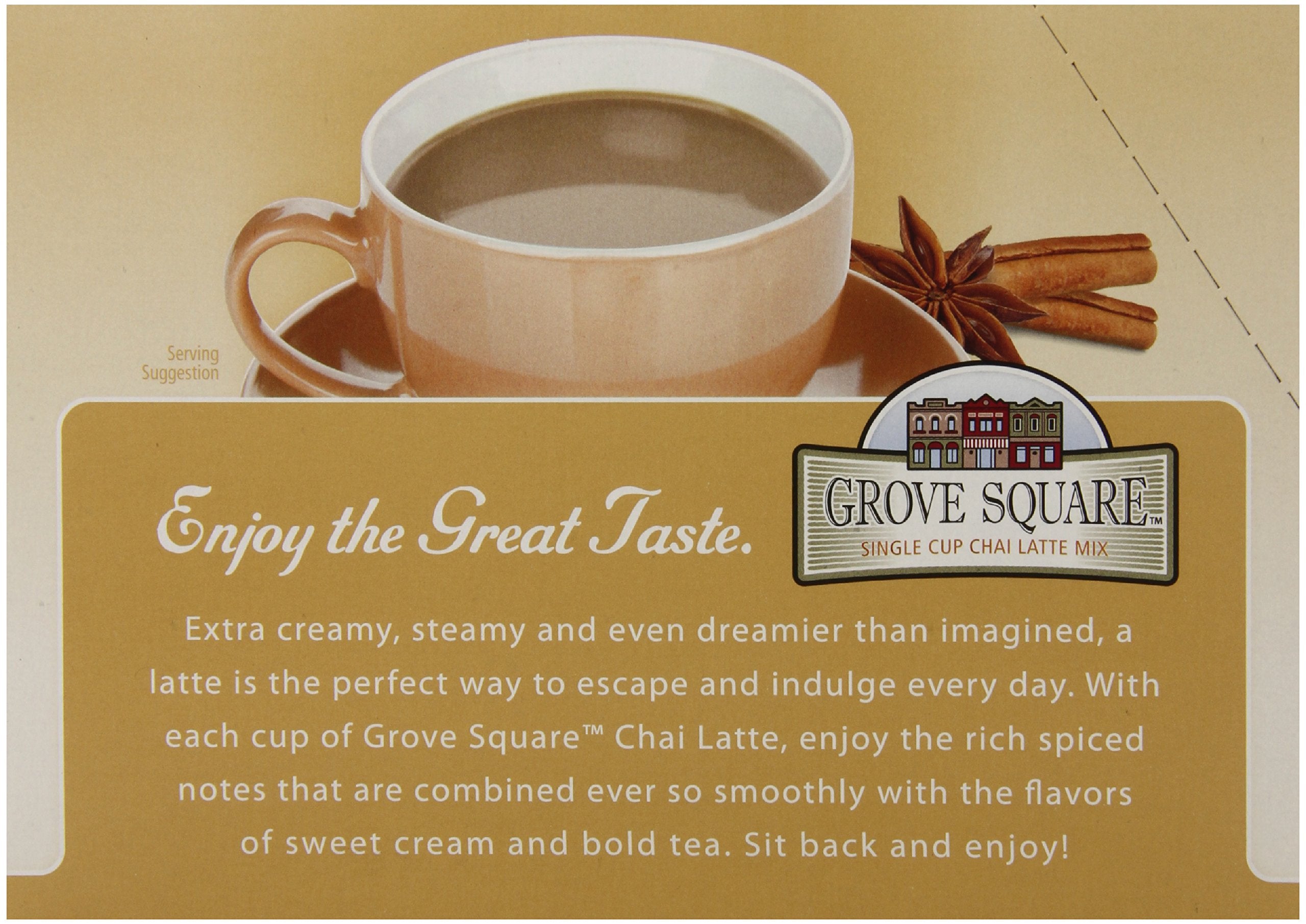Grove Square Tea Chai Latte compatible with 1.0 and 2.0 brewers.