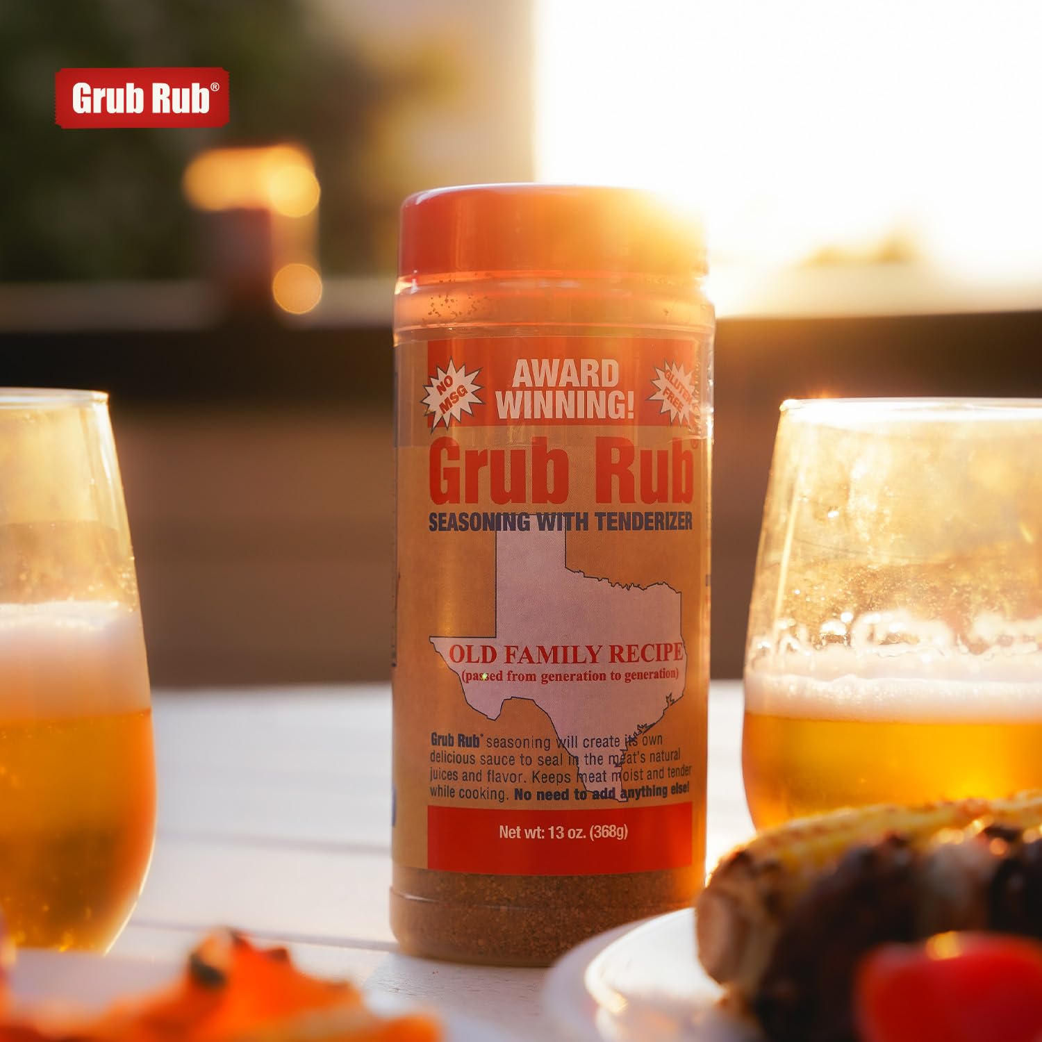 Grub Rub old family recipe flavor profile on label.