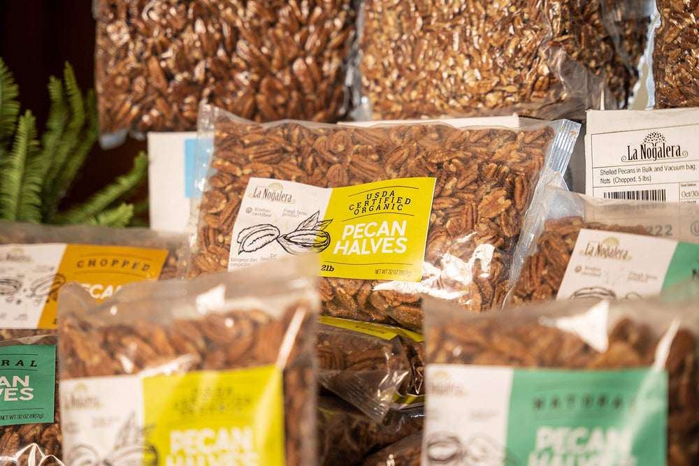 Grupo La Nogalera halal kosher certified pecans label.