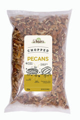 Grupo La Nogalera chopped shelled pecans bag for baking and snacking.