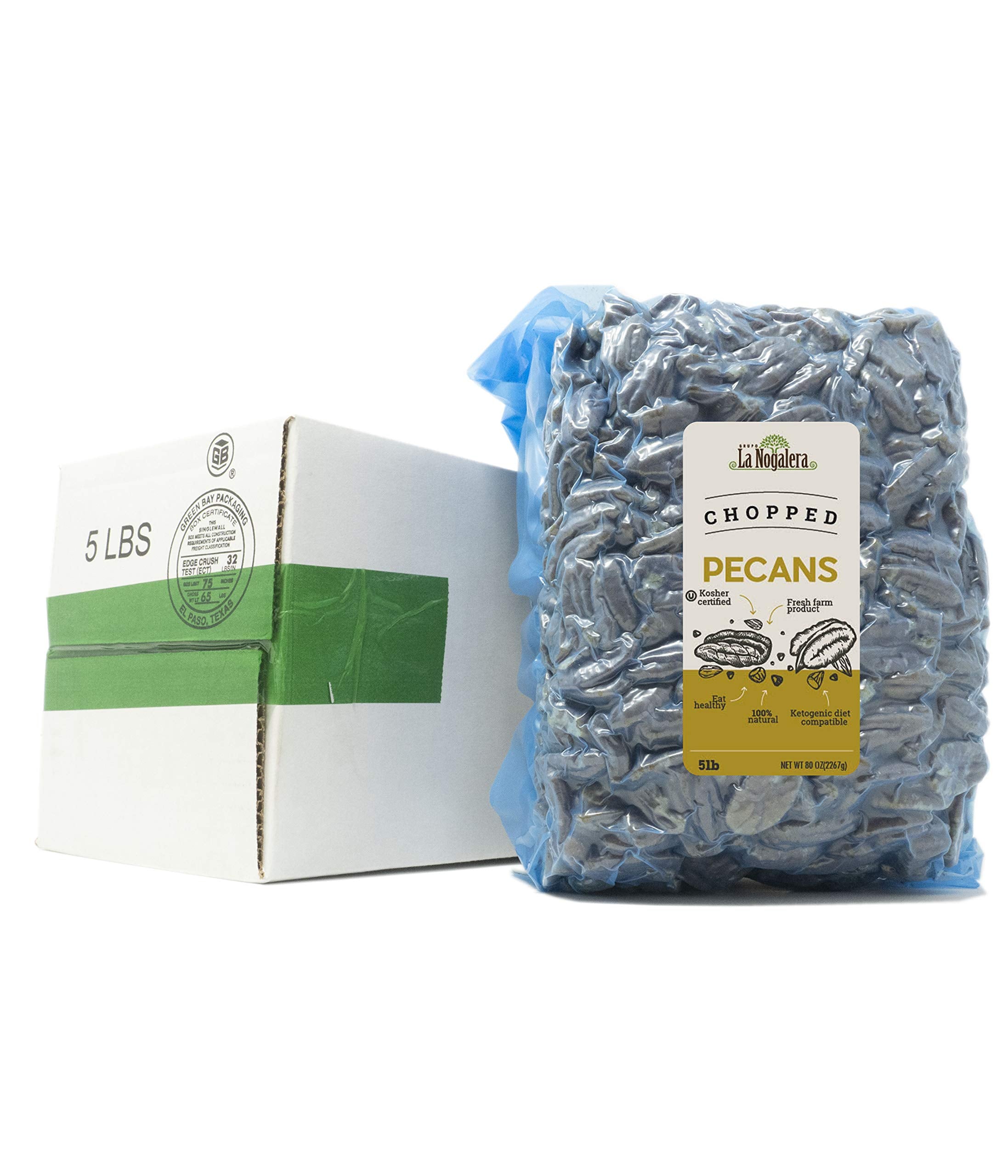 Vacuum-sealed freshness keeps Grupo La Nogalera pecans crisp and ready to pour