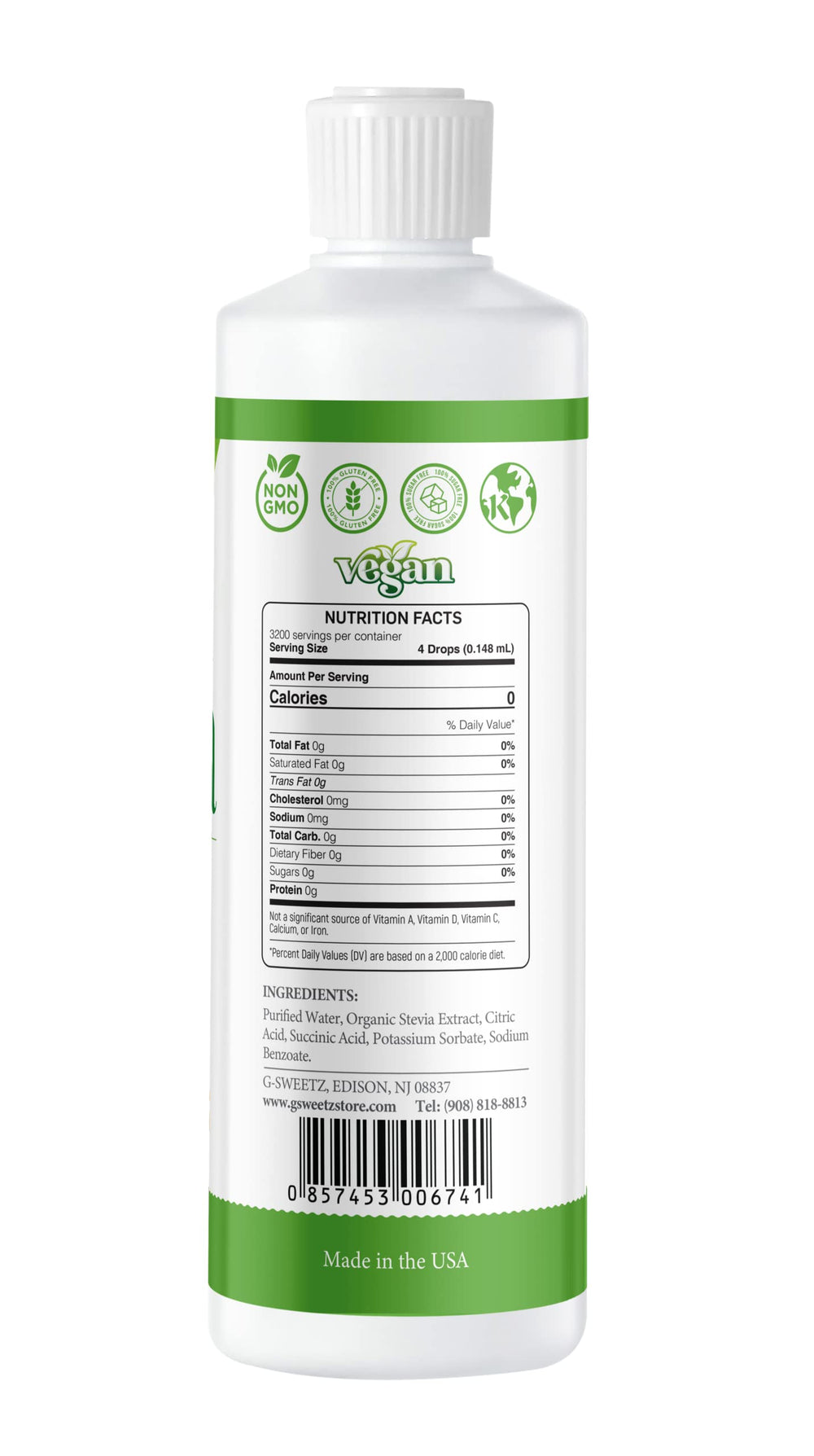 G-Sweetz Liquid Stevia Drops dropper for precise recipes