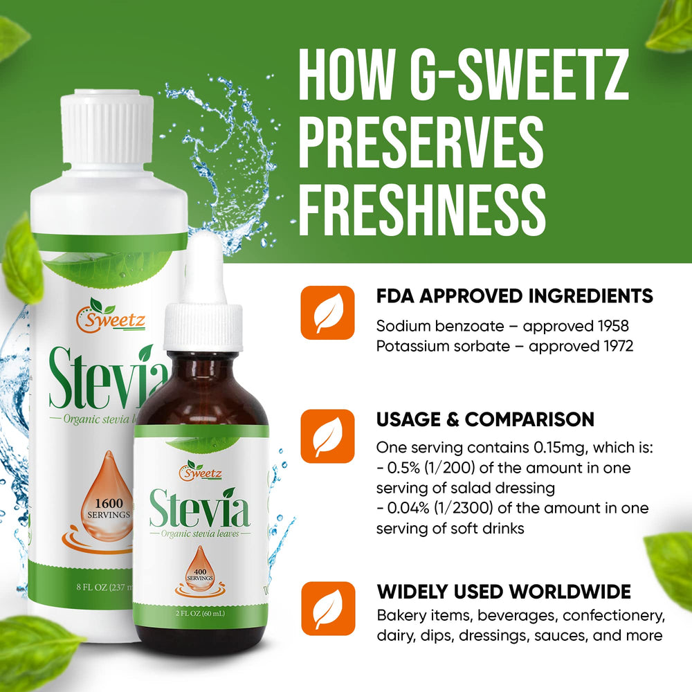 G-Sweetz Organic Reb-D Stevia label emphasizes organic and kosher credentials