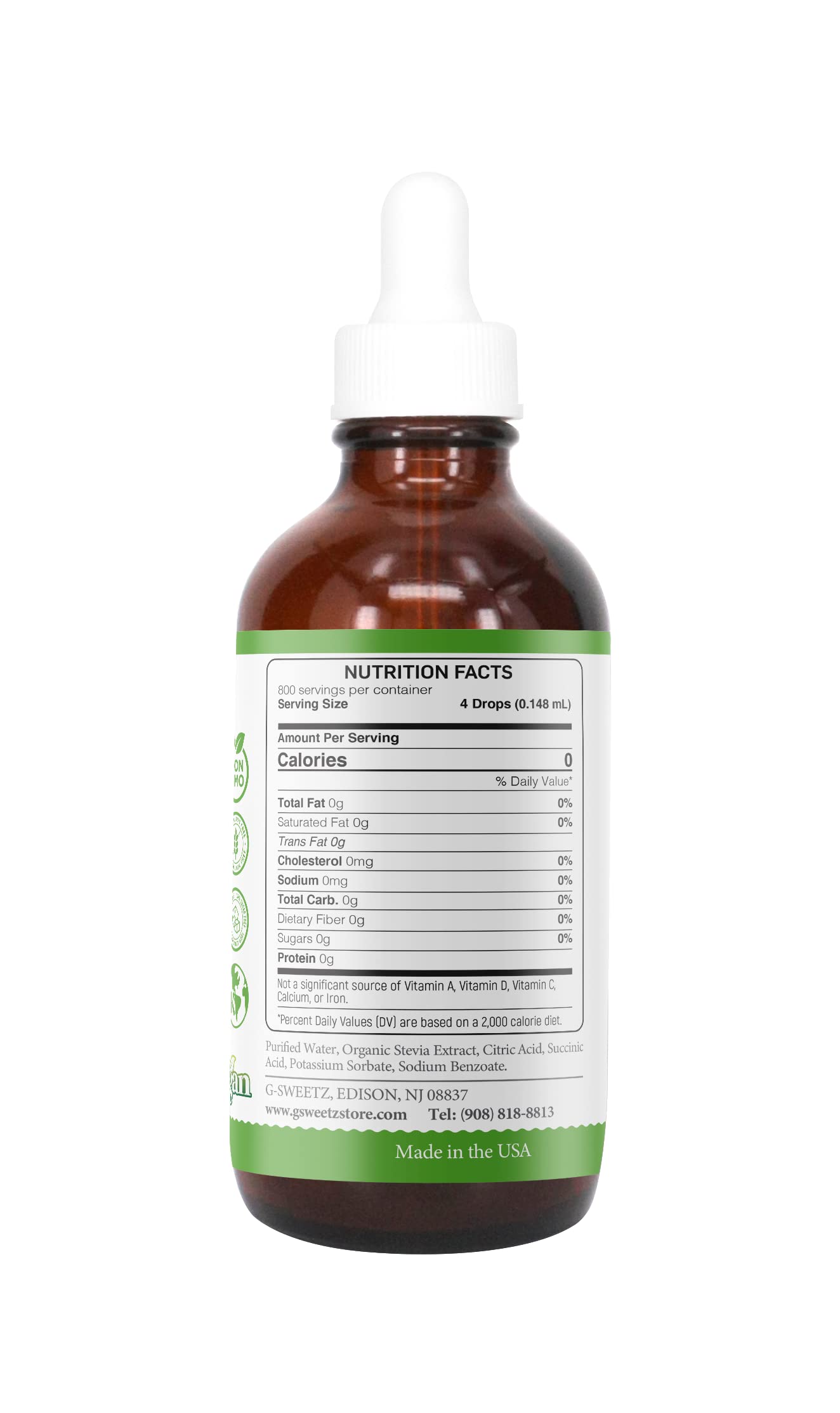 G-Sweetz drops pour into a glass for quick, precise sweetness in drinks.