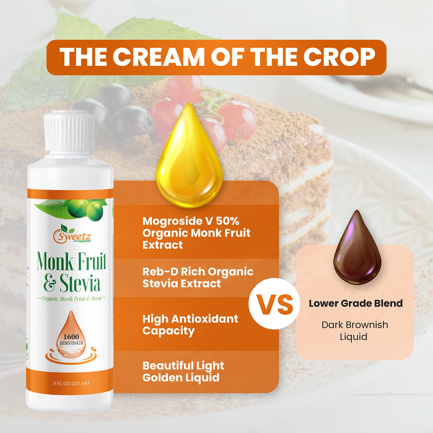 G-Sweetz smoothie with drops provides natural sweetness without artificial aftertaste.