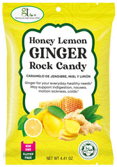 GT Honey Lemon Ginger rock candy bag with glossy pieces ready for on-the-go flavor