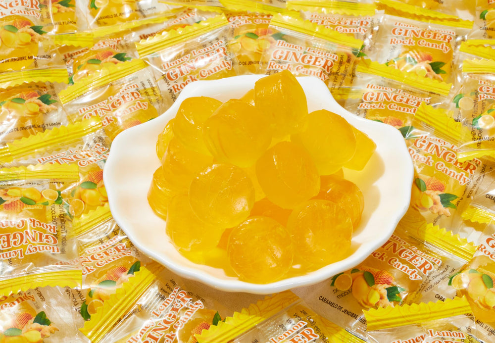GT Honey Lemon Ginger rock candy pack contents for sharing or personal treat