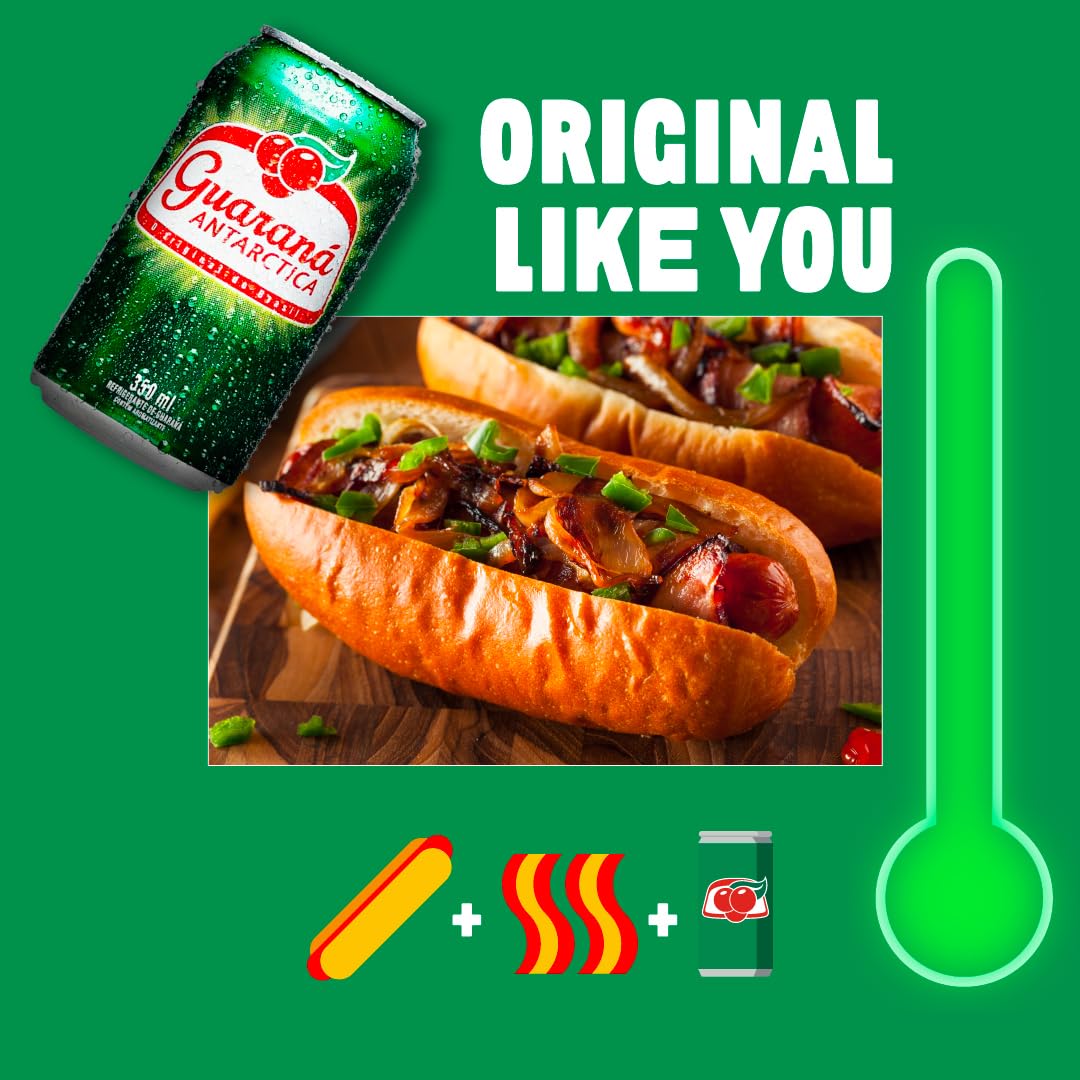 Guaraná ANTARCTICA brand logo on can signaling an authentic Brazilian soda.
