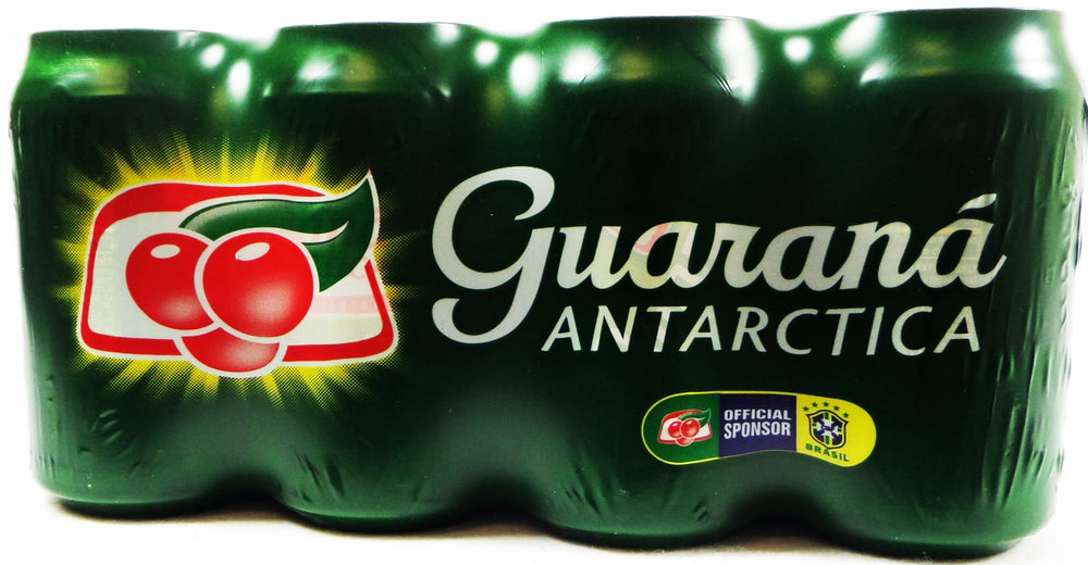 Guaraná ANTARCTICA cans tilted to show vibrant label and chill appeal.