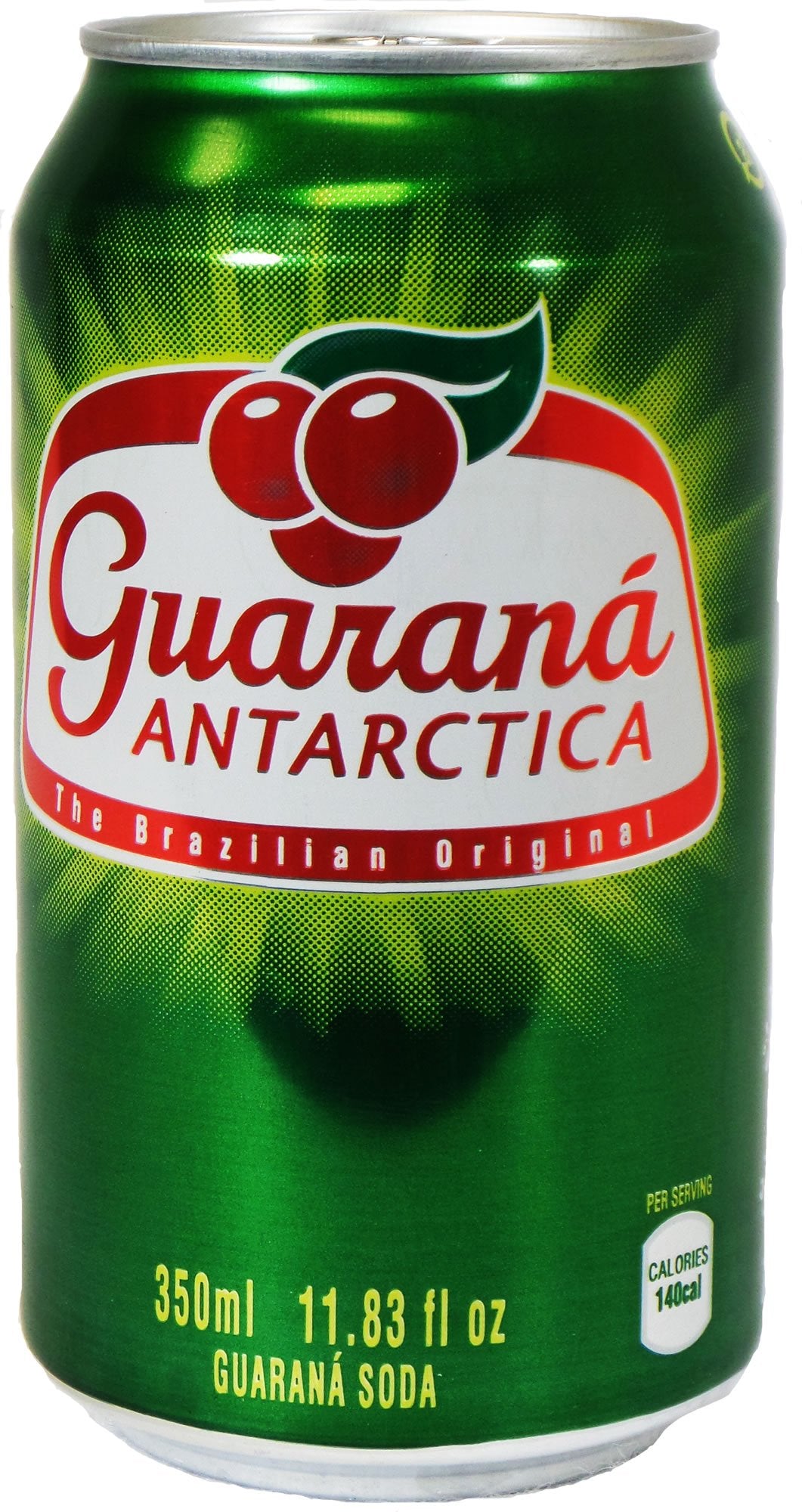 Guaraná ANTARCTICA can on ice conveys cold refreshment.