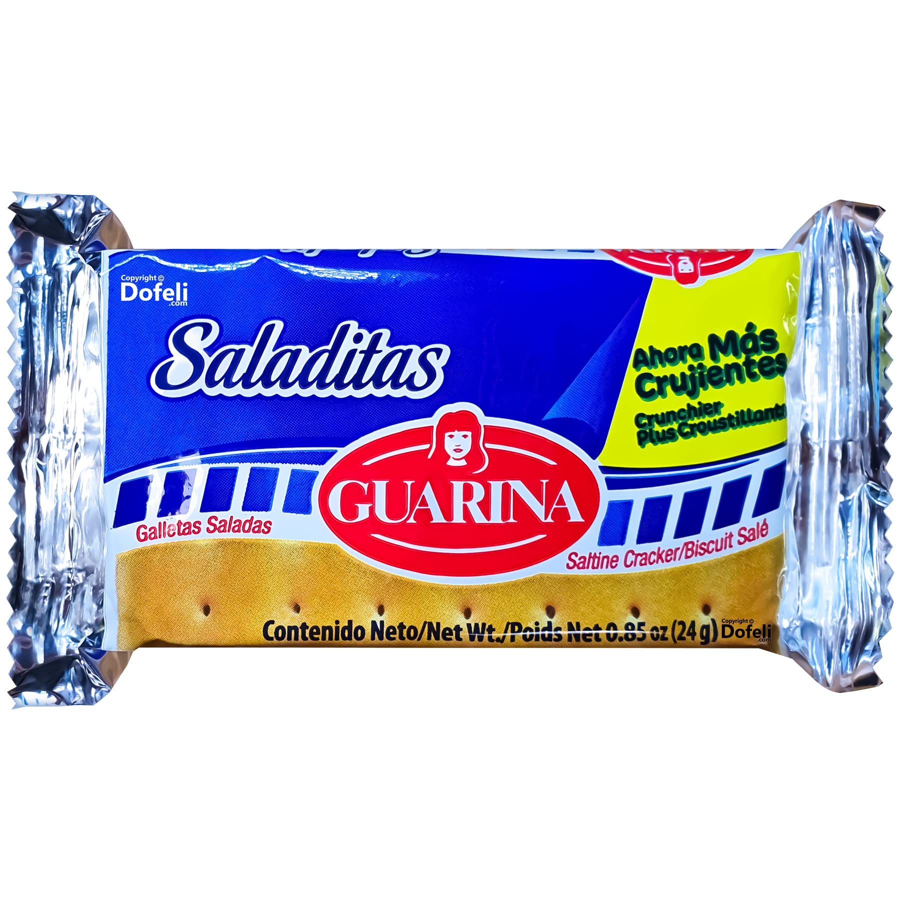 Guarina salted crackers 12-pack display, convenient for sharing at gatherings