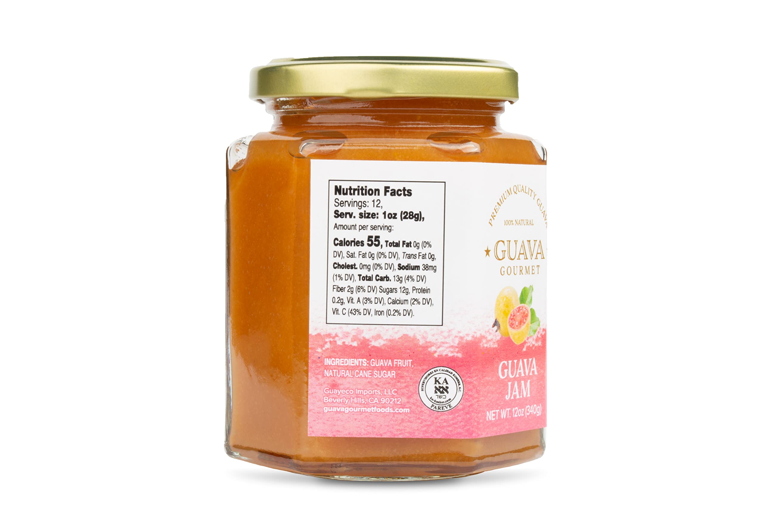 Guava Gourmet jar pour showing drizzle-ready jam for glazes and toppings.