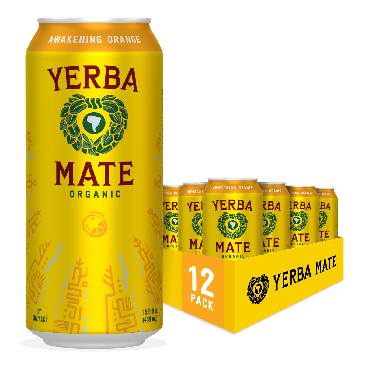 Guayaki Yerba Madre Awakening Orange can front view for citrus energy lift