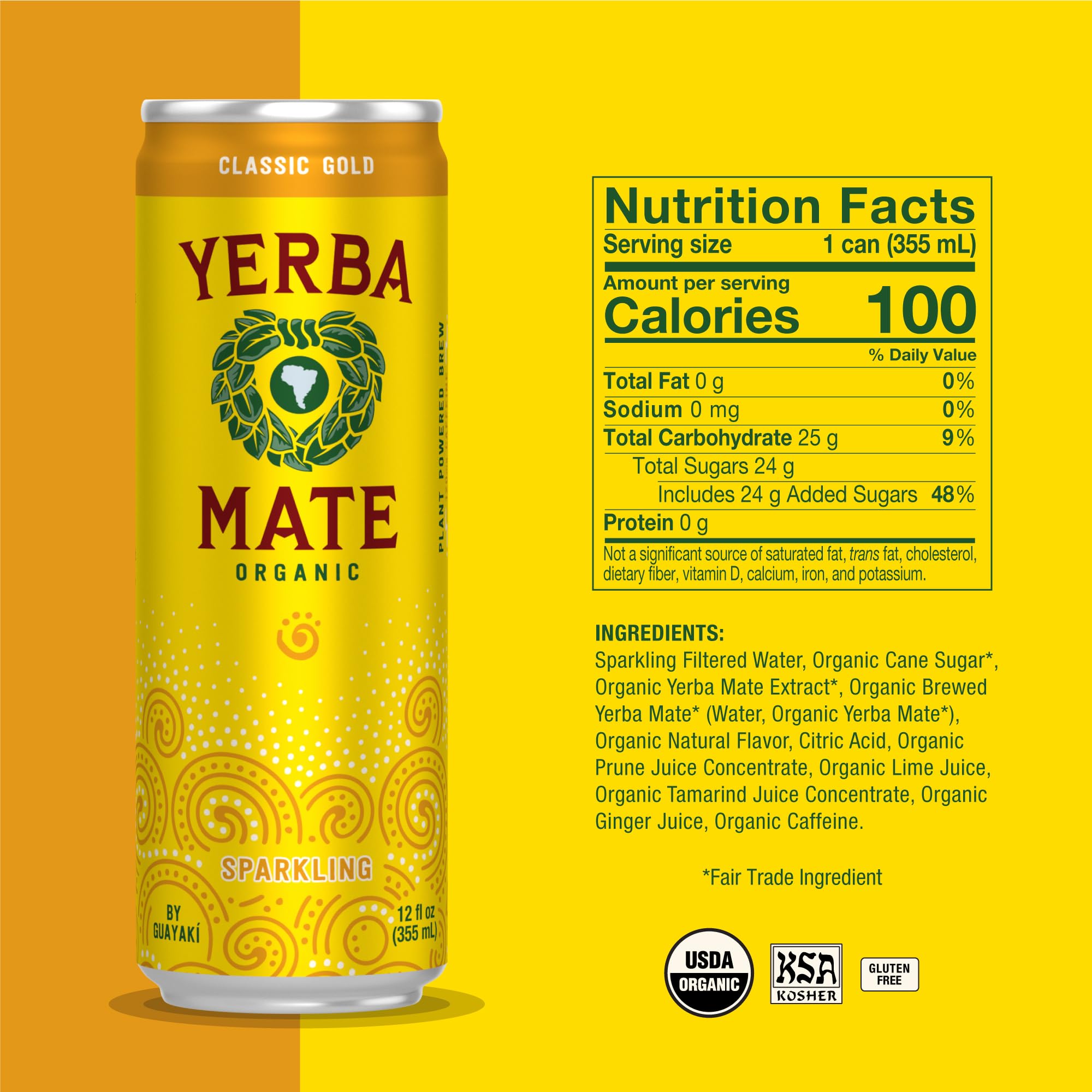 Guayaki Yerba Madre eco-certifications label signaling regenerative organic sourcing